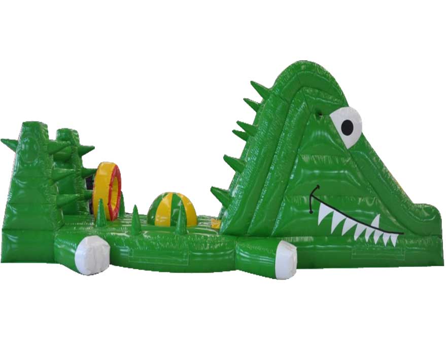 alquiler de castillos hinchables Madrid pasarela-acuática-cocodrilo
