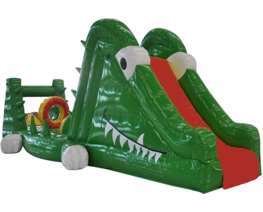 alquiler de castillos hinchables Madrid pasarela-acuática-cocodrilo