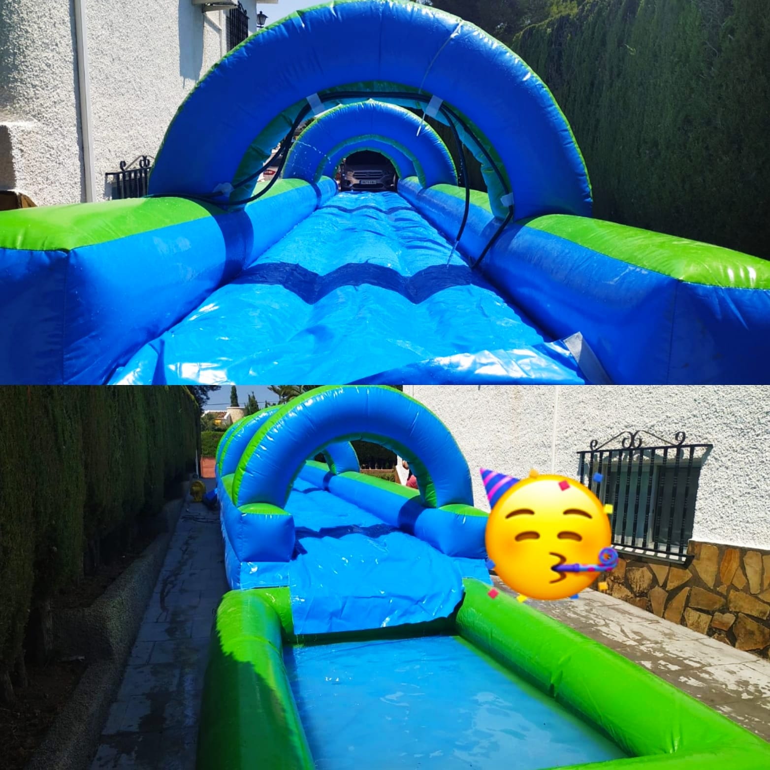 Deslizador hinchable acuático montado para una fiesta de verano – Castillos Hinchables Madrid