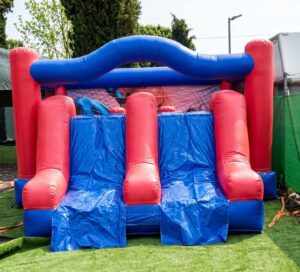 Castillo Hinchable Doble Tobogán Spiderman — alquiler en Alcobendas