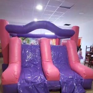 Castillo Hinchable Doble Tobogan Princesas y Unicornios