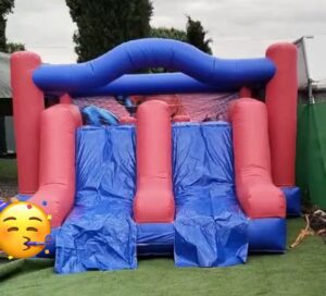 Castillo Hinchable Doble Tobogán Spiderman — alquiler en San Martín de la Vega